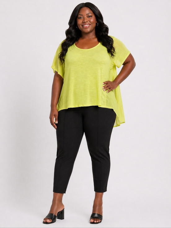 torrid Tops - Plus Size Torrid Neon Yellow Hi/Low Top Size 22/24